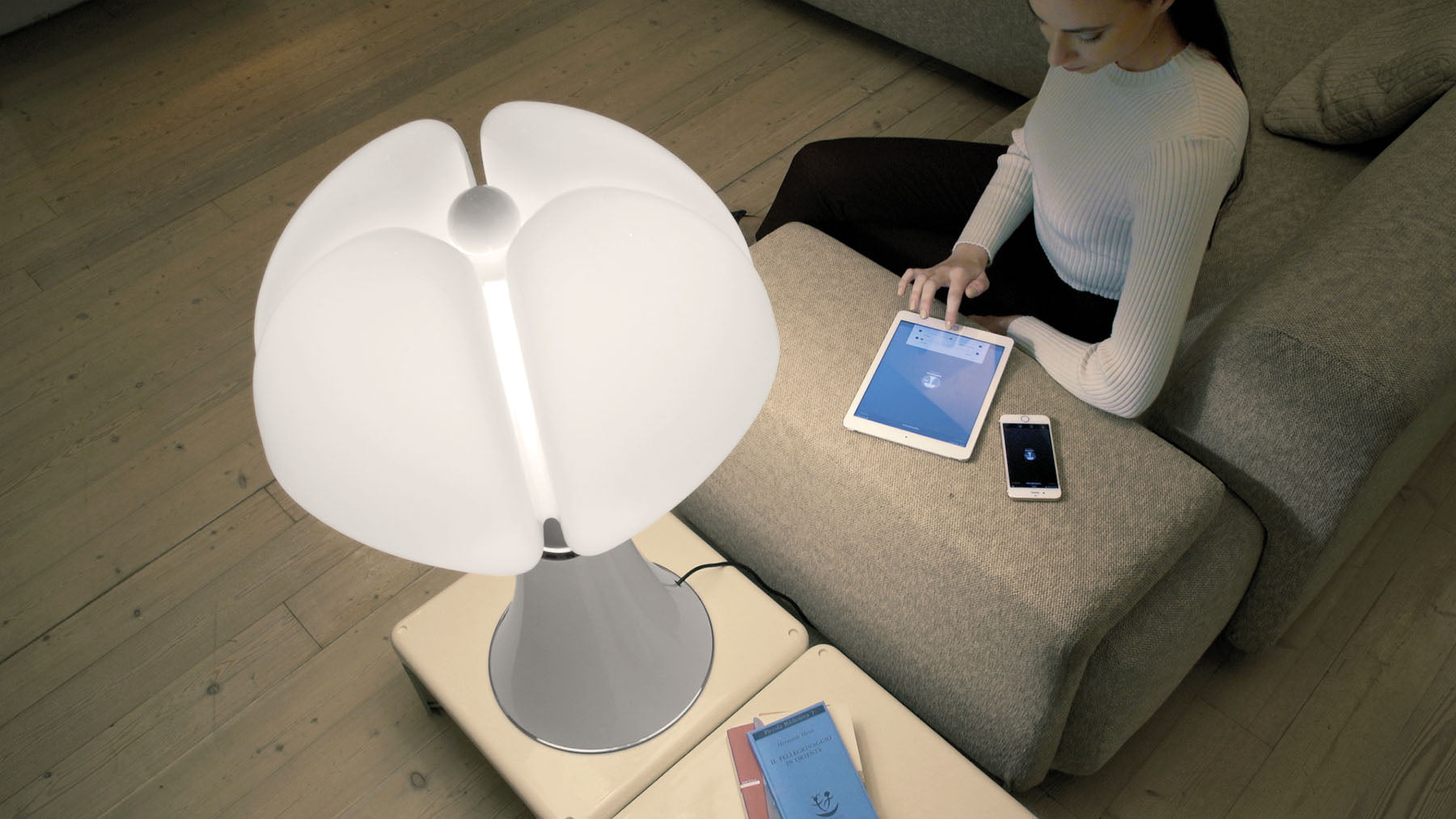 Lampada Pipistrello Grande Con Modulo LED by Martinelli Luce - Bianco lucido