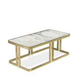 Clark double low marble coffee table by Marioni