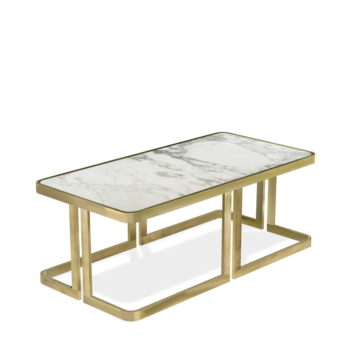 Tavolino basso doppio in marmo Clark by Marioni