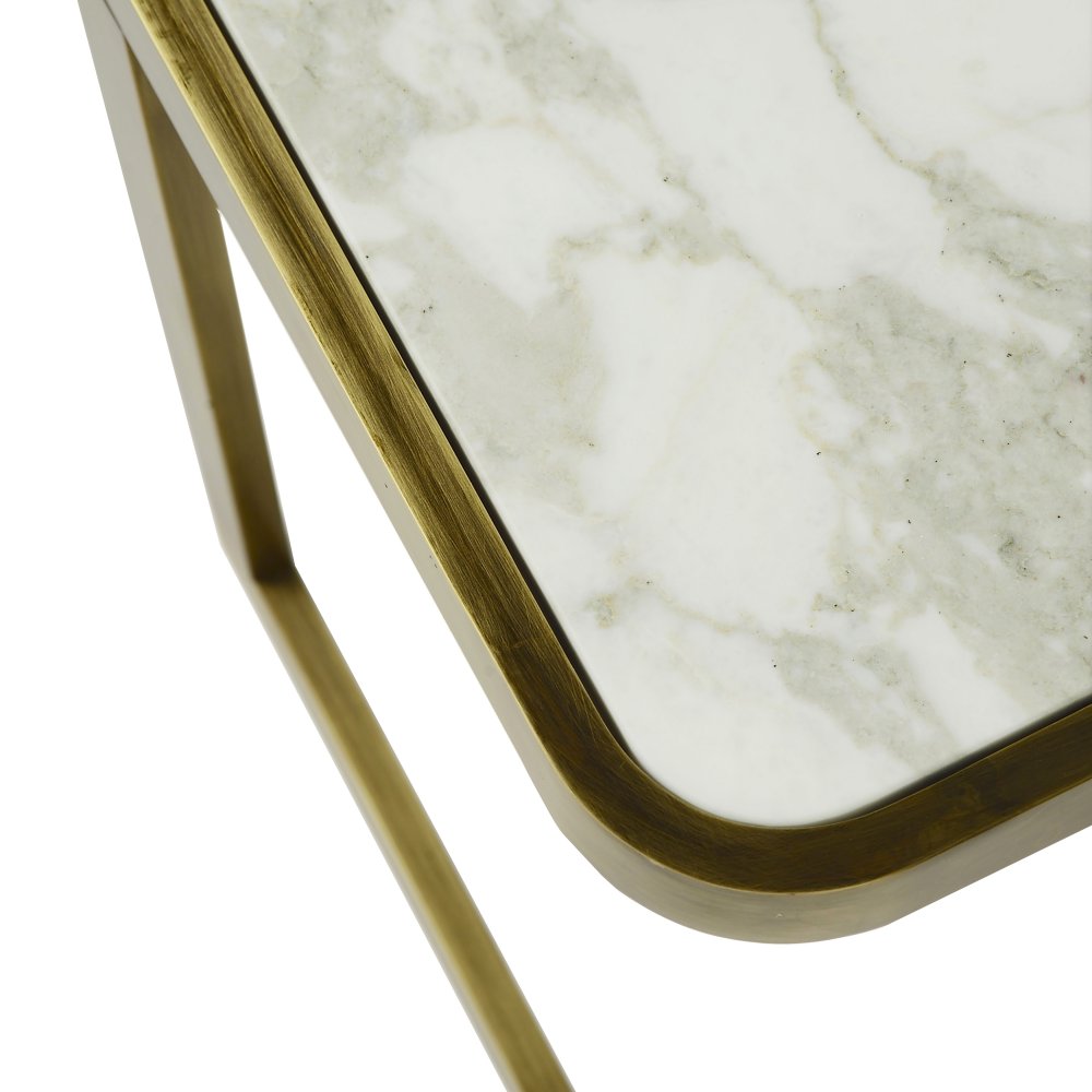 Tavolino basso doppio Jean by Marioni - Grigio marmorizzato