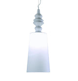 Lampada Alì e Babà a sospensione in lino conica slanciata by Karman